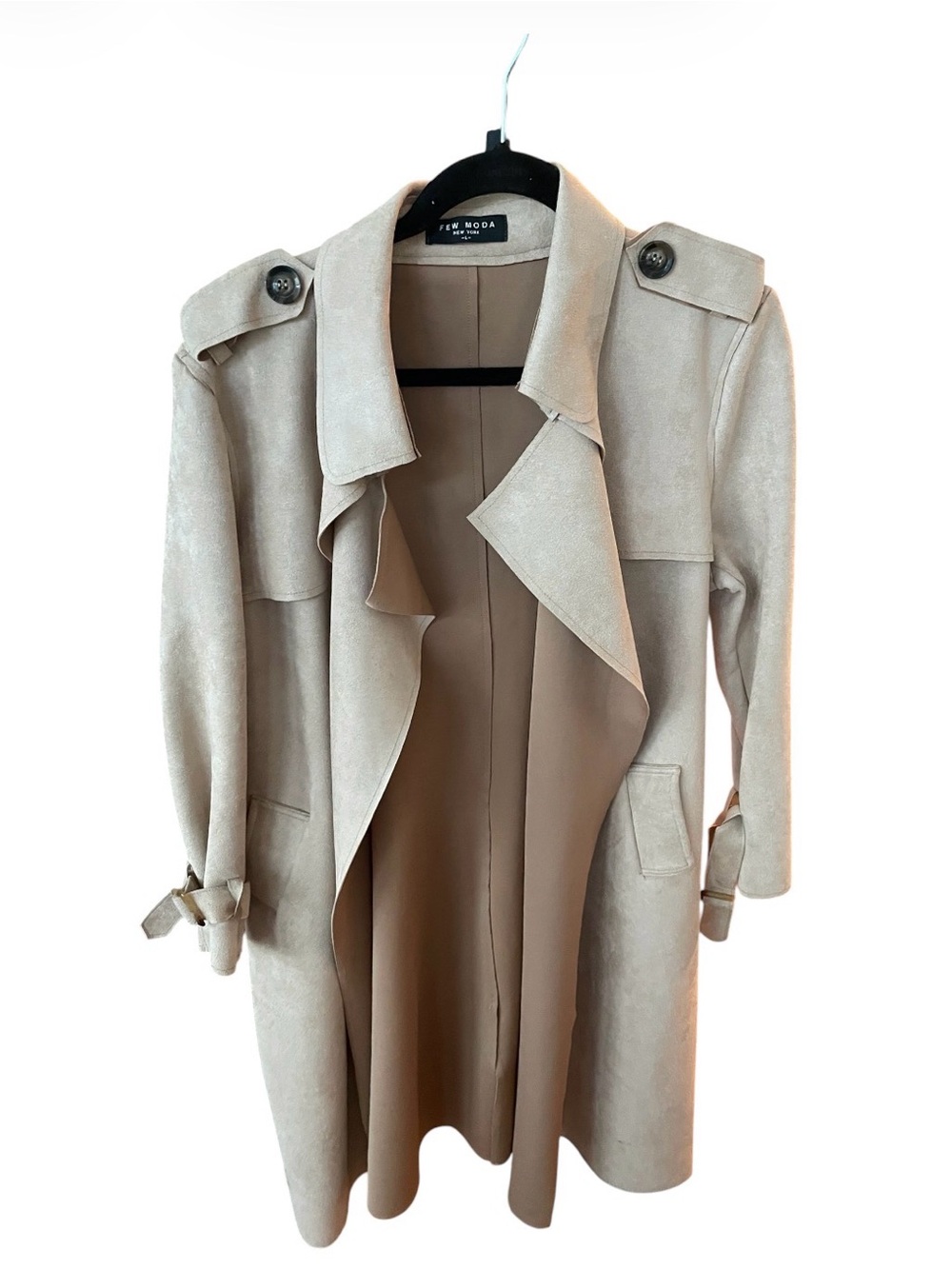 Vero Moda Women's Beige Suede Trench Coat
